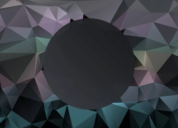 ブラックサークルオン高級抽象低ポリ多角形の背景ベクトルイラスト — ストックベクタ