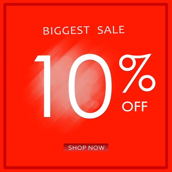 10% Off Biggest Sale Offer Elegant Modern Simple Banner Design WIth Shop Now Button.