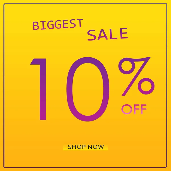 10% Off Biggest Sale Offer Elegant Modern Clean Banner Design Template WIth Shop Now Button.