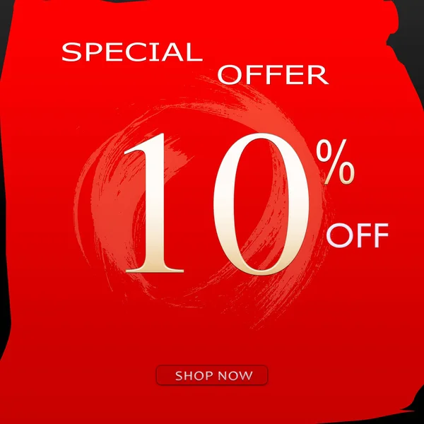Special Offer Discount Banner Design Shop Now Button Red Background — Stock Photo, Image