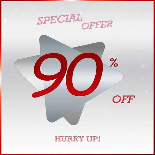 Primium Special Offer Discount Banner Hurry Text Silver Grey Triangle — стоковое фото