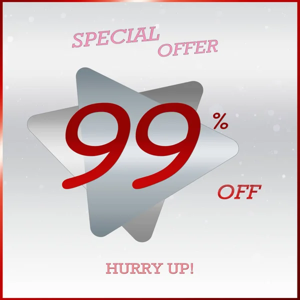 Primium Special Offer Discount Banner Hurry Text Silver Grey Triangle — стоковое фото