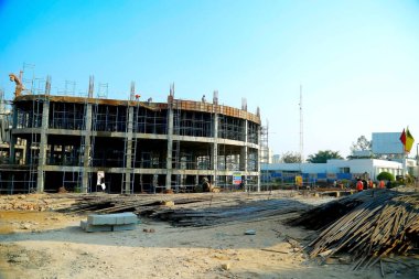 Hyderabad, Hindistan - Haziran 2019: Hyderabad 'da yeni inşaat