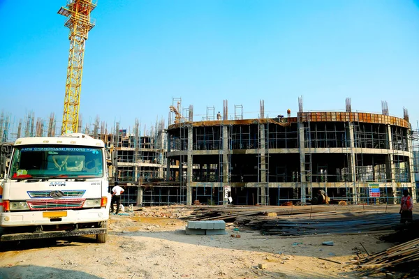 Hyderabad Indie Czerwiec 2019 Nowa Budowa Budynku Hyderabadzie — Zdjęcie stockowe