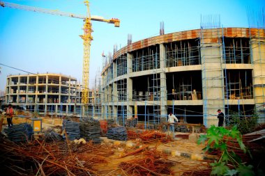 Surat, Hindistan - Mart 2018: Surat 'ta yeni inşaatın üst görünümü