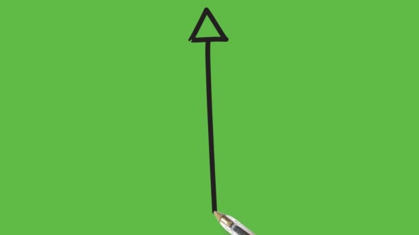Rysunek Prostej Łuku Strzałki Abstrakcyjnych Zielonych Tłach — Wideo stockowe