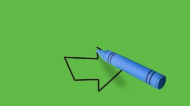 Yeşil arkaplanda doğru yönde kırmızı bir ok çiziliyor