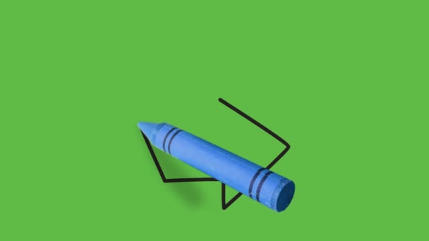 Drawing Empty Arrow Right Direction Green Background — Stock Video