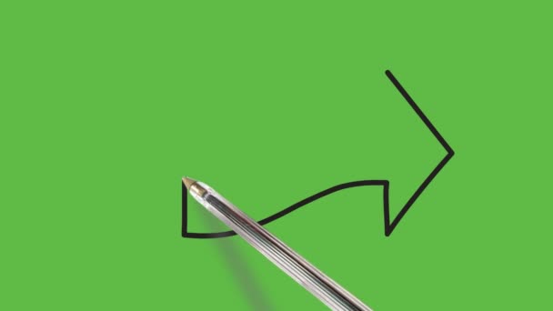 Drawing Arrow Both Direction Green Background — Stock Video