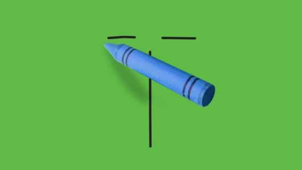 Dibujo Una Flecha Ambos Lados Con Círculo Sobre Fondo Verde — Vídeo de stock