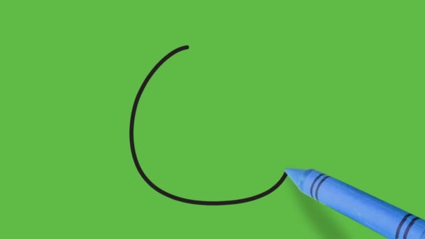 Dibujo Una Flecha Una Sola Línea Delgada Sobre Fondo Verde — Vídeo de stock