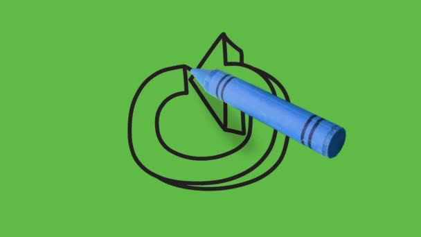 Disegno Una Freccia Forma Cerchio Sfondo Verde — Video Stock