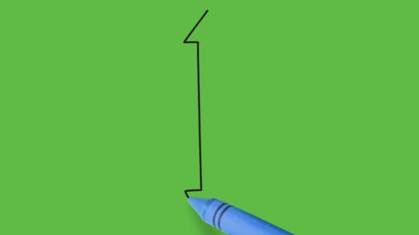 Drawing Two Way Arrow Green Background — Stock Video