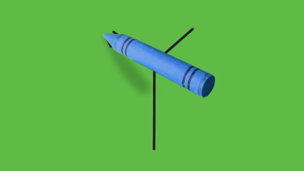 緑の背景に2本の矢を描き — ストック動画