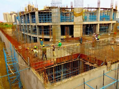 Jaipur, Rajasthan, Hindistan, - Mart 2020: Jaipur 'daki yeni binaların soyut görünümü