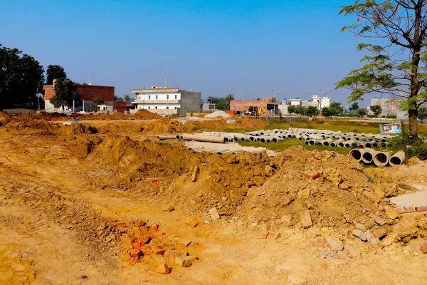 Pune, maharashtra, Hindistan, - Ocak 2020: Pune 'deki inşaat alanlarının manzarası