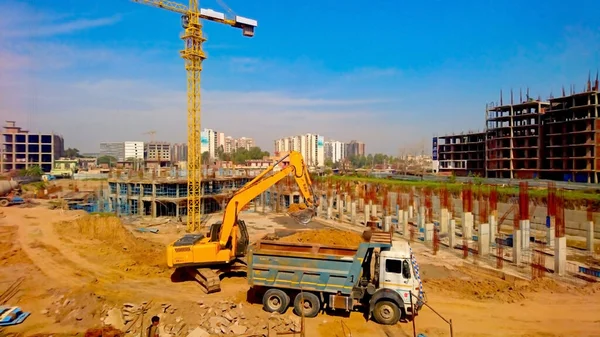 Jaipur, Rajasthan, Hindistan, - Mart 2020: Jaipur 'daki yeni binaların soyut görünümü