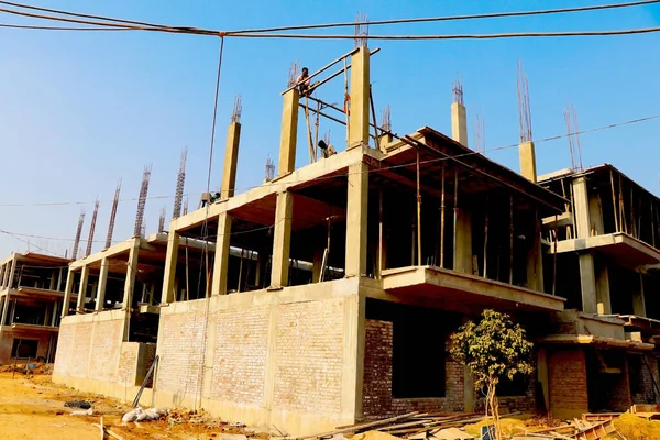 Ahmedabad Gujrat India Maret 2020 Pandangan Abstrak Tentang Pembangunan Gedung Stok Foto Bebas Royalti