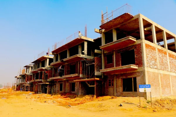 Ahmedabad Gujrat India March 2020 Abstract View New Construction Building 免版税图库图片