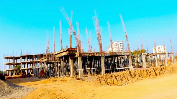 Surat Gujrat Indie Lipiec 2020 Abstrakcyjne Spojrzenie Nową Budowę Budynków — Zdjęcie stockowe