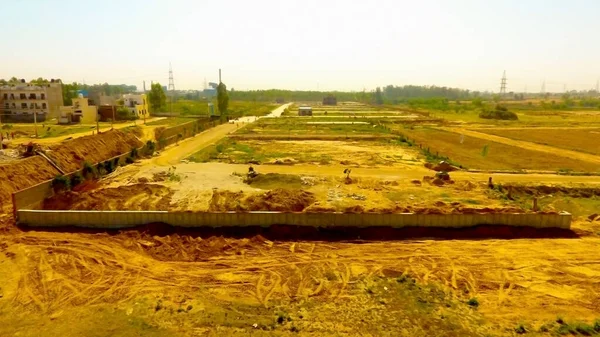 Latur, Maharashtra, Hindistan, - Mart 2020: İHA Latur 'da bir arazinin görüntüsü