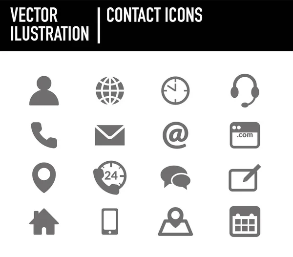 Coleccin Iconos Para Contactos Sitios Web — Vector de stock