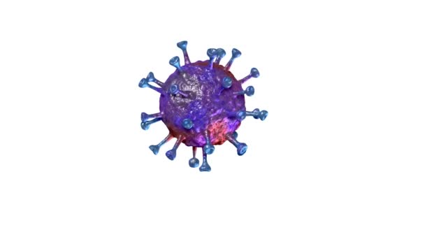 3Dモデリングのウイルスの動き 白い背景の動きの映像 — ストック動画