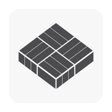 Beton blok kat Icon set.