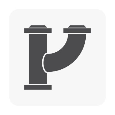 Çelik boru bağlantısı ve kapak simgesi seti.