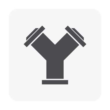 Çelik boru bağlantısı ve kapak simgesi seti.