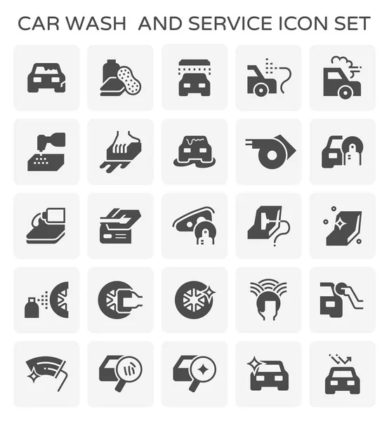 Набір Значків Миття Обслуговування Автомобілів — стоковий вектор