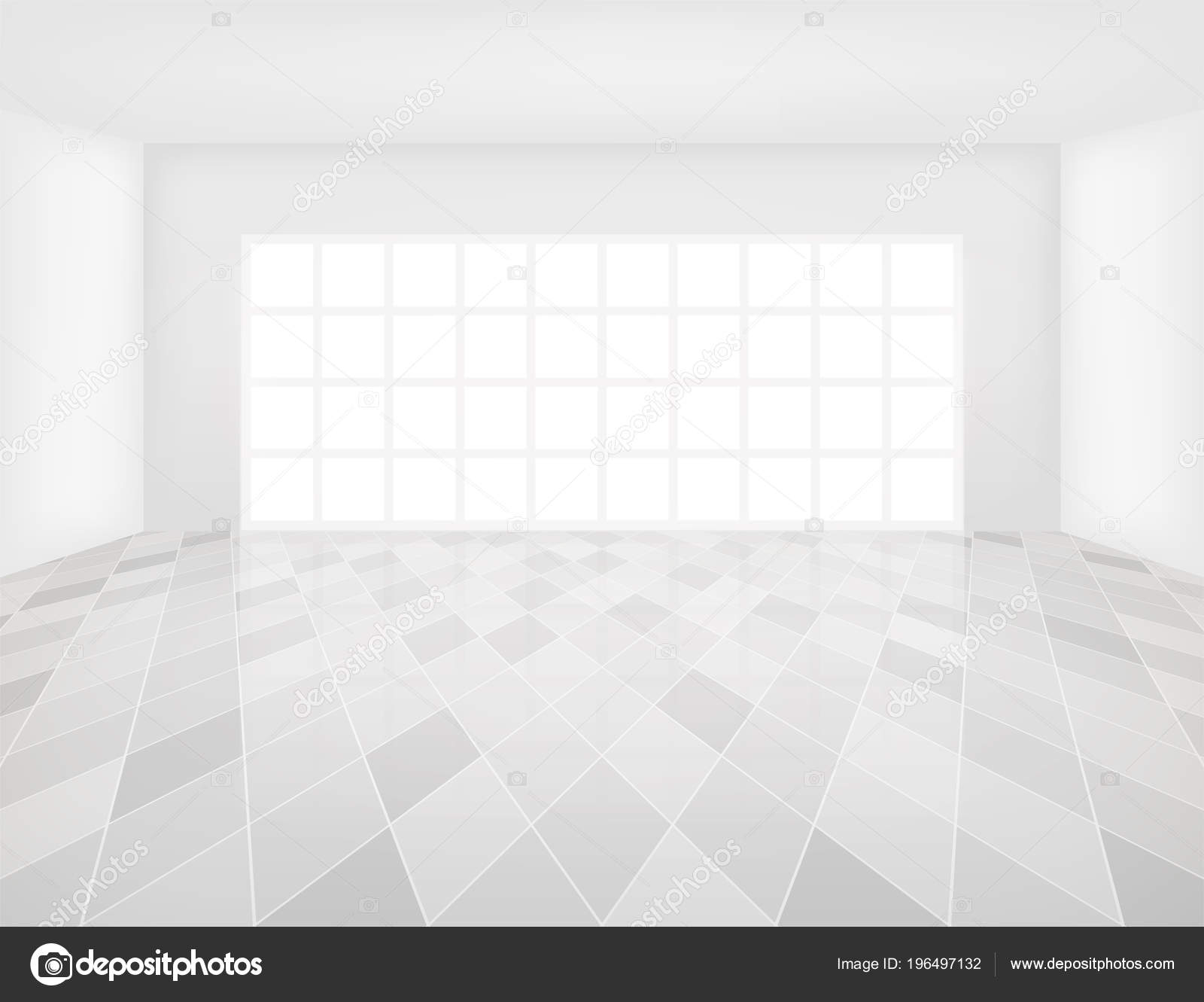 Tile Floor Grid Line Light Window Perspective View