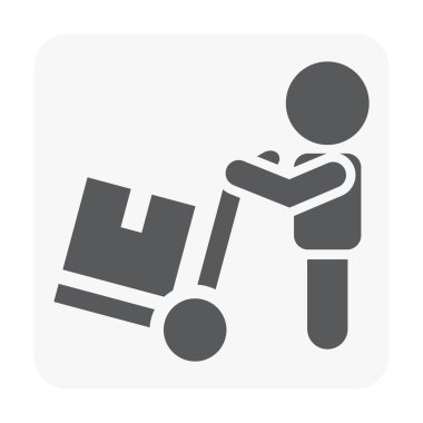 Beyaz üzerine forklift ve alt simge.