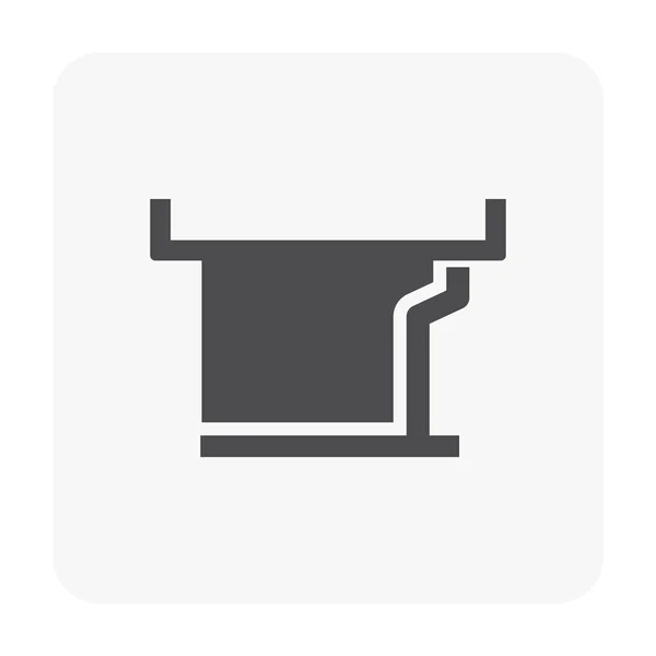 Reof Deck Drainage Equipment Icon White — стоковый вектор