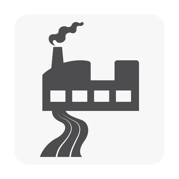 Pictogram Van Het Afvalwater Fabriek Wit — Stockvector