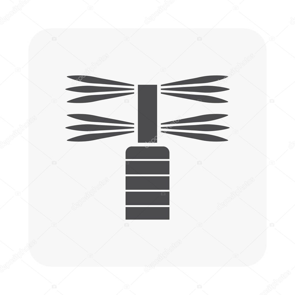 Air duct pipe cleaning tool icon.
