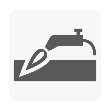 Beyaz inşaat aracı ve mühendislik simgesini.