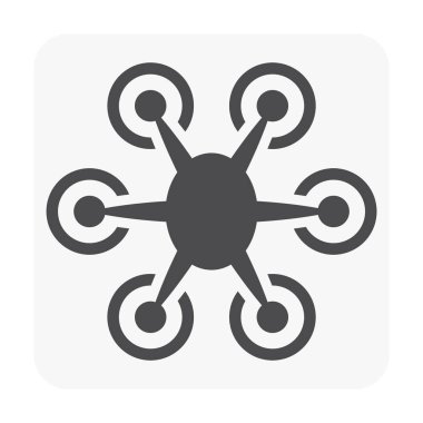 Beyaz dron ve ekipman simgesine.