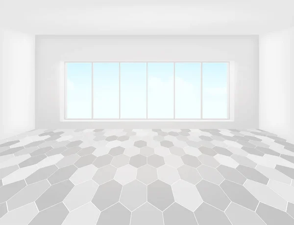 Carrelage Avec Ligne Grille Lumière Fenêtre Perspective Vue Pour Arrière — Image vectorielle