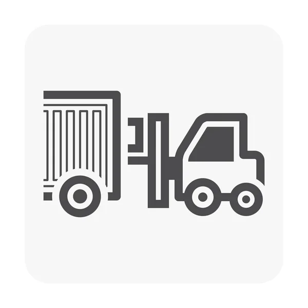 Forklift Box Icon White — Stock Vector