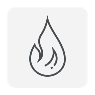 Alev simgesi, 64 x 64 mükemmel piksel ve düzenlenebilir kontur.