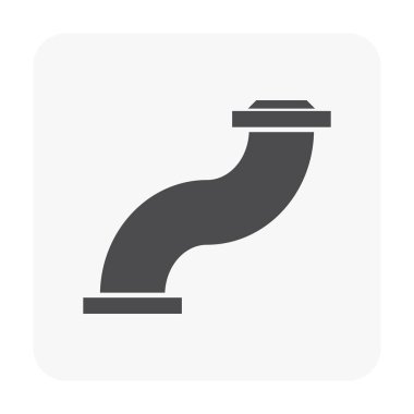 Çelik boru bağlantısı ve kapak simgesi seti.