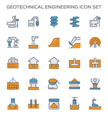 Geoteknik Mühendisliği ve simge kümesi sınama toprak.