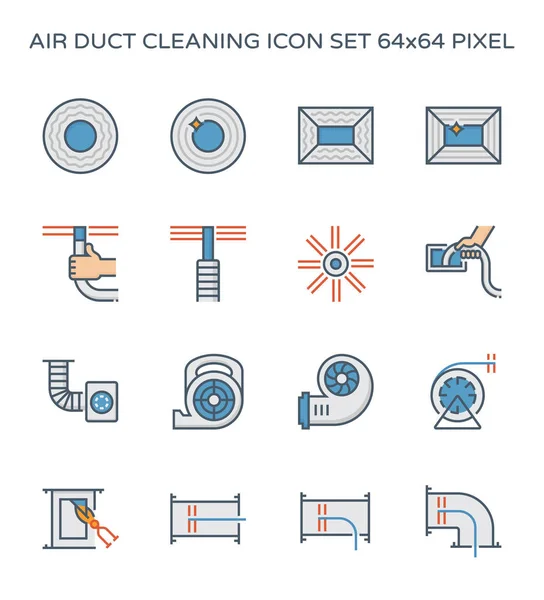 Hava Kanal Borusu Icon Set Mükemmel Piksel Düzenlenebilir Inme Temizleme — Stok Vektör
