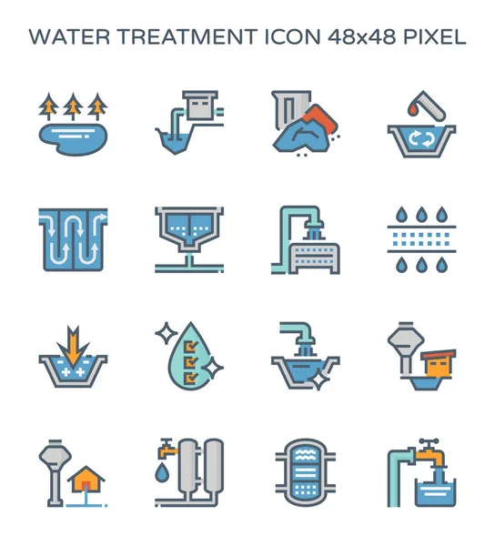 Sistema Tratamiento Agua Sistema Icono Filtro Agua Píxel Perfecto 64X64 — Vector de stock