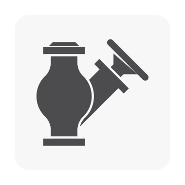 Çelik boru bağlantısı ve Vana simgesi.