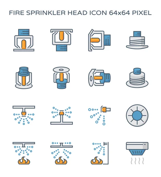 Ícone Cabeça Aspersor Incêndio Pixel Perfeito 64X64 Curso Editável — Vetor de Stock