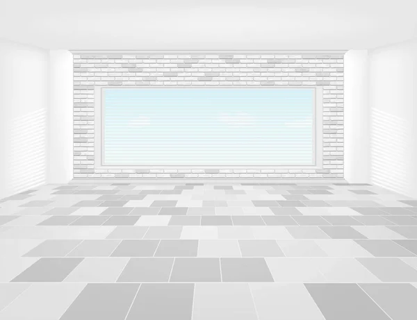 Підлога Плитки Цегляна Стіна Всередині Кімнати Фону — стоковий вектор