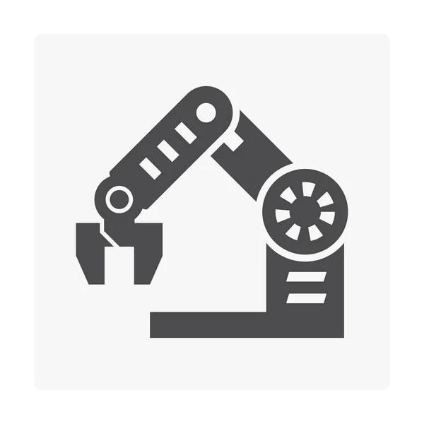 Robot Arm Icon White — Stock Vector