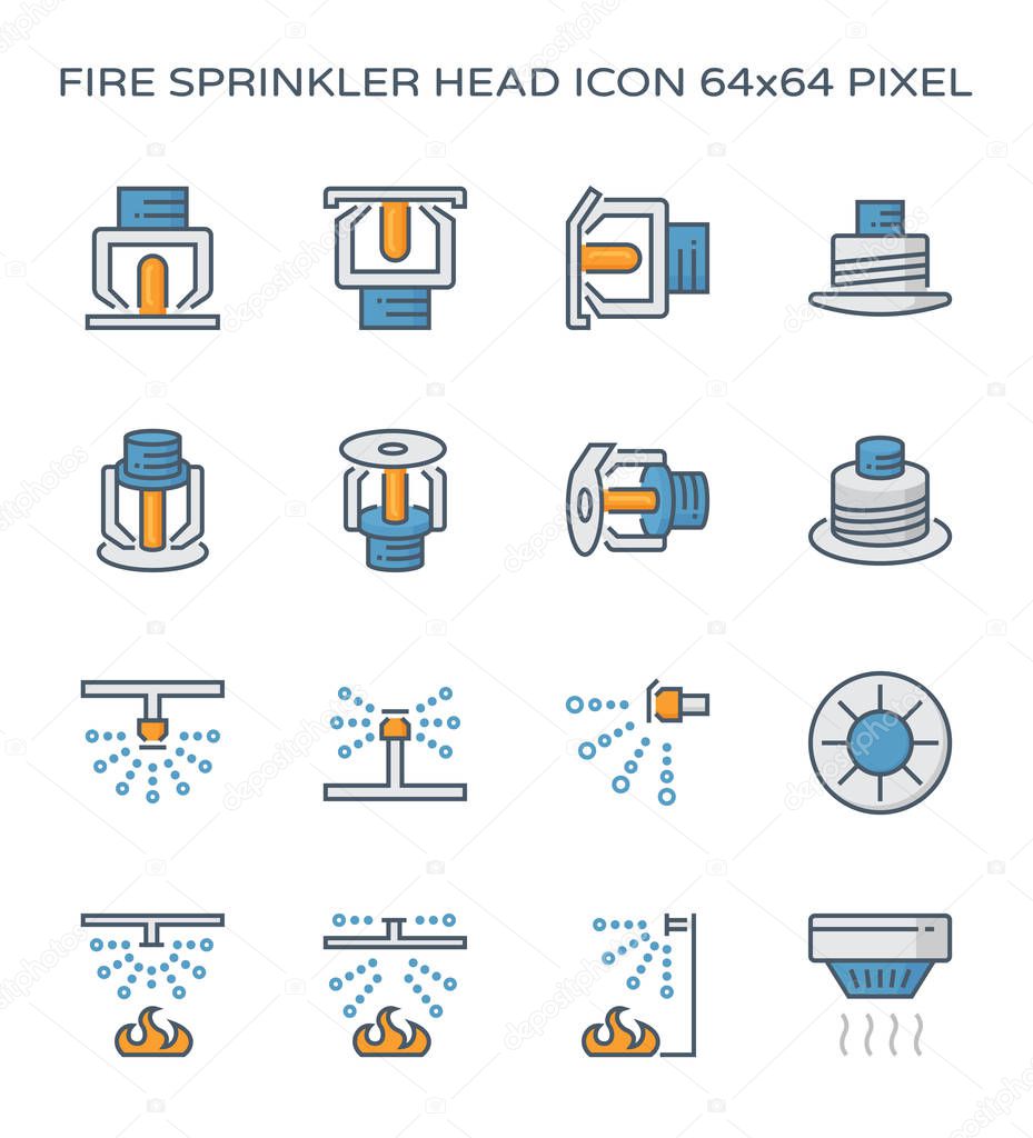 Fire sprinkler head icon, 64x64 perfect pixel and editable stroke.